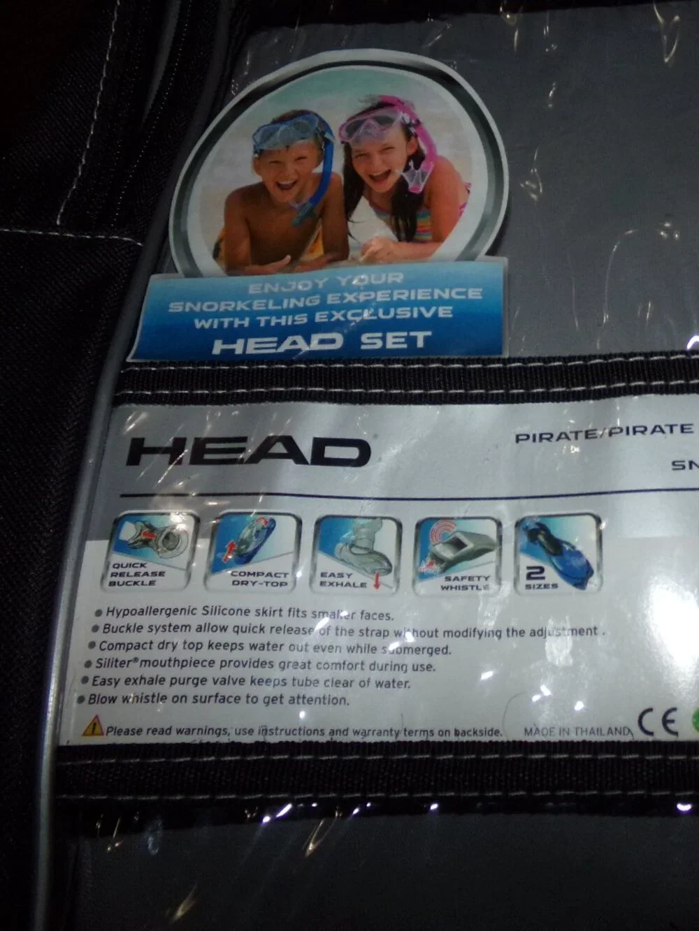 Small 9/13 Youth Head Swimgear Head Pirate Dry Snorkeling Scuba Mask Flipper NEW